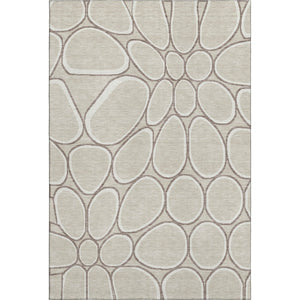 HomeRoots 10' X 14' Beige Ivory Brown Geometric Area Rug - Washable, UV Protected, Family-Friendly Design! 681665
