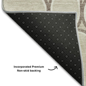 HomeRoots 10' X 14' Beige Ivory Brown Geometric Area Rug - Washable, UV Protected, Family-Friendly Design! 681665