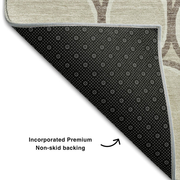 HomeRoots 10' X 14' Beige Ivory Brown Geometric Area Rug - Washable, UV Protected, Family-Friendly Design! 681665
