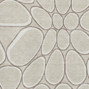 HomeRoots 10' X 14' Beige Ivory Brown Geometric Area Rug - Washable, UV Protected, Family-Friendly Design! 681665