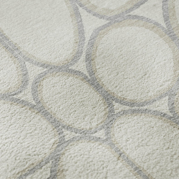 HomeRoots 8' X 10' Stylish Ivory Beige & Gray Geometric Area Rug - Washable, UV Protected, Pet-Friendly Design 681693