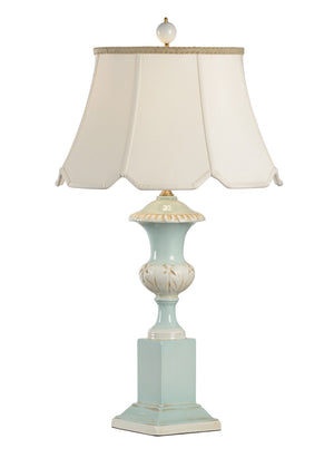 Chelsea House Wakefield Hand-Glazed Ceramic Lamp — Tall 28" Coastal Green-Blue Accent For Bedside, Living, Office Illumination 68170