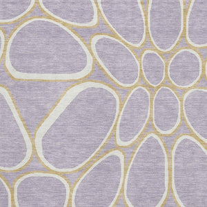 HomeRoots 9' X 12' Stylish Lavender Gold Ivory Geometric Area Rug - Washable, UV Protected, Pet-Friendly Design 681700