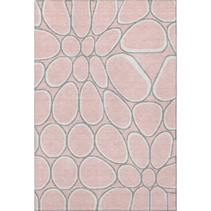 HomeRoots 9' Geometric Washable Area Rug in Pink, Ivory & Gray – UV Protected, Durable & Easy-Care Design 681706