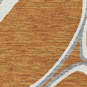 HomeRoots 8' X 10' Modern Geometric Area Rug in Rust, Ivory & Gray - Washable, UV-Protected & Durable Design 681711