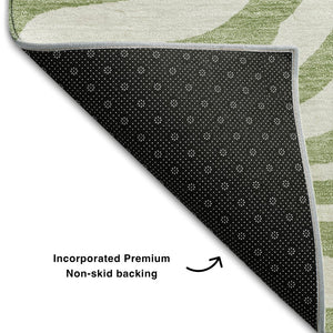 HomeRoots 10' X 14' Artichoke Green Animal Print Area Rug - Washable, UV Protected & Perfect for Busy Homes! 681731