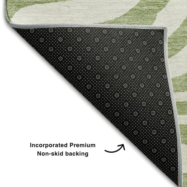 HomeRoots 10' X 14' Artichoke Green Animal Print Area Rug - Washable, UV Protected & Perfect for Busy Homes! 681731