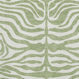 HomeRoots 10' X 14' Artichoke Green Animal Print Area Rug - Washable, UV Protected & Perfect for Busy Homes! 681731