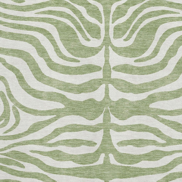 HomeRoots 10' X 14' Artichoke Green Animal Print Area Rug - Washable, UV Protected & Perfect for Busy Homes! 681731