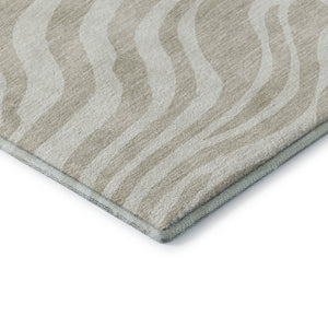 HomeRoots 5' X 8' Beige and Ivory Animal Print Area Rug - Washable, UV Protected, Perfect for Pets & Kids 681733