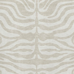 HomeRoots 5' X 8' Beige and Ivory Animal Print Area Rug - Washable, UV Protected, Perfect for Pets & Kids 681733