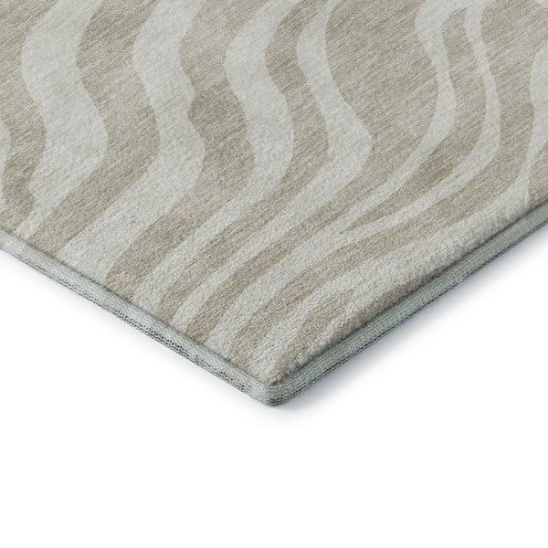 HomeRoots 9' X 12' Stylish Beige & Ivory Animal Print Area Rug - Washable, UV Protected, Stain Resistant! 681736