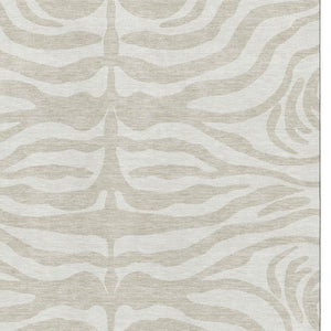HomeRoots 10' X 14' Beige And Ivory Animal Print Area Rug - Washable, UV Protected, Durable for Family Homes 681737