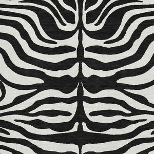 HomeRoots 8' X 10' Black and Ivory Animal Print Rug - Washable, UV Protected, Stylish & Stain-Resistant Design 681741