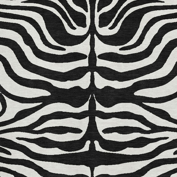 HomeRoots 8' X 10' Black and Ivory Animal Print Rug - Washable, UV Protected, Stylish & Stain-Resistant Design 681741