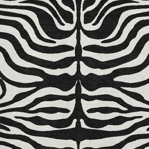HomeRoots 10' X 14' Black And Ivory Animal Print Rug – Washable, UV-Protected, Stain-Resistant & Stylish! 681743