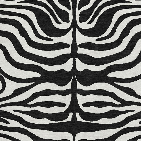 HomeRoots 10' X 14' Black And Ivory Animal Print Rug – Washable, UV-Protected, Stain-Resistant & Stylish! 681743