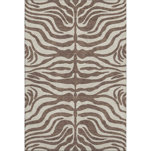HomeRoots 8' X 10' Stylish Brown & Beige Animal Print Area Rug - Washable, UV Protected, Perfect for Busy Homes 681747