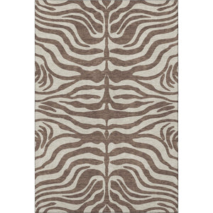 HomeRoots 8' X 10' Stylish Brown & Beige Animal Print Area Rug - Washable, UV Protected, Perfect for Busy Homes 681747