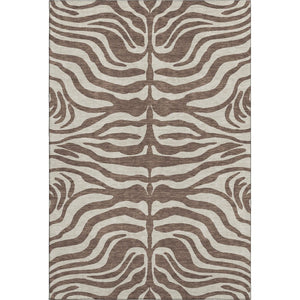 HomeRoots 10' Animal Print Area Rug - Stylish Brown & Beige, Washable, UV Protected, Perfect for Homes with Pets! 681749
