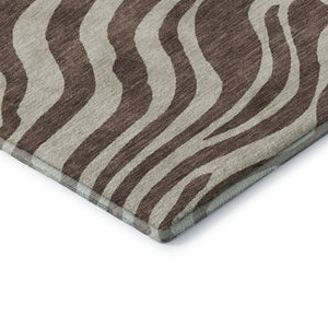 HomeRoots 10' Animal Print Area Rug - Stylish Brown & Beige, Washable, UV Protected, Perfect for Homes with Pets! 681749