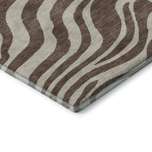 HomeRoots 10' Animal Print Area Rug - Stylish Brown & Beige, Washable, UV Protected, Perfect for Homes with Pets! 681749