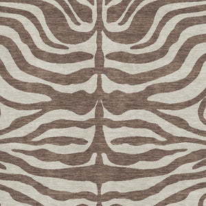 HomeRoots 10' Animal Print Area Rug - Stylish Brown & Beige, Washable, UV Protected, Perfect for Homes with Pets! 681749