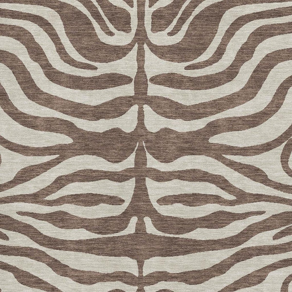 HomeRoots 10' Animal Print Area Rug - Stylish Brown & Beige, Washable, UV Protected, Perfect for Homes with Pets! 681749