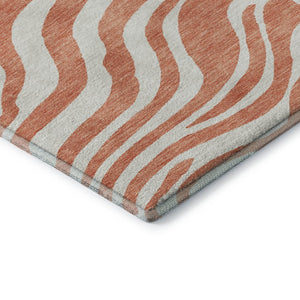 HomeRoots 5' X 8' Coral & Ivory Animal Print Area Rug - Washable, Durable, UV-Protected, Stylish Home Decor 681751