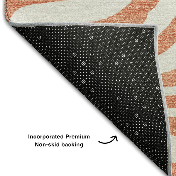 HomeRoots 9' X 12' Coral & Ivory Animal Print Washable Area Rug - Stylish, Durable, UV Protected & Easy Care! 681754