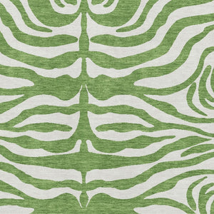 HomeRoots 5' X 8' Green And Ivory Animal Print Washable Area Rug - Stylish, Durable, UV-Protected & Family-Friendly 681757