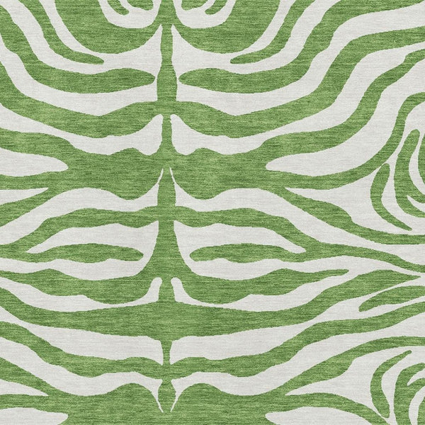HomeRoots 5' X 8' Green And Ivory Animal Print Washable Area Rug - Stylish, Durable, UV-Protected & Family-Friendly 681757