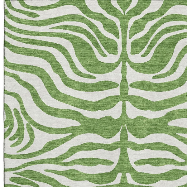 HomeRoots 8' X 10' Stylish Green and Ivory Animal Print Area Rug – Washable, UV Protected, Perfect for Homes! 681759