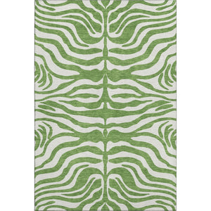 HomeRoots 10' X 14' Stylish Green and Ivory Animal Print Area Rug - Washable, UV Protected, and Stain Resistant! 681761