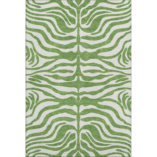 HomeRoots 10' X 14' Stylish Green and Ivory Animal Print Area Rug - Washable, UV Protected, and Stain Resistant! 681761