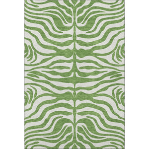 HomeRoots 10' X 14' Stylish Green and Ivory Animal Print Area Rug - Washable, UV Protected, and Stain Resistant! 681761