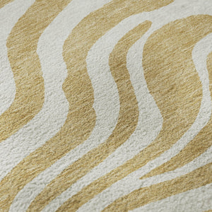 HomeRoots 10' Gold and Ivory Animal Print Area Rug – Washable, UV-Protected, Ideal for High-Traffic Homes! 681767