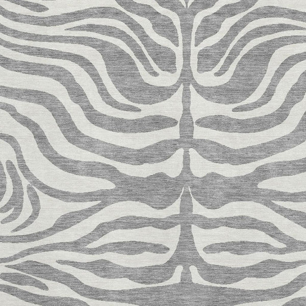 HomeRoots 5' X 8' Stylish Gray and Ivory Animal Print Area Rug with UV Protection for Easy Maintenance & Comfort 681769