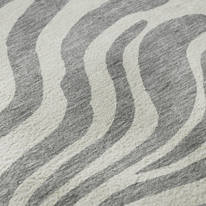 HomeRoots 8' Gray and Ivory Animal Print Rug - Washable, Stain-Resistant, UV-Protected for Busy Homes 681770