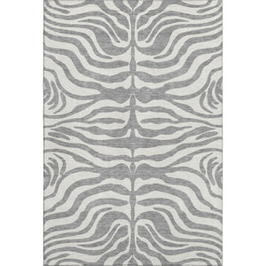 HomeRoots 8' X 10' Gray And Ivory Animal Print Area Rug - Washable, UV-Protected, Stylish & Durable Design 681771
