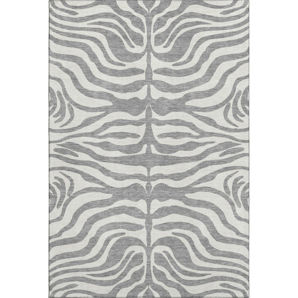 HomeRoots 8' X 10' Gray And Ivory Animal Print Area Rug - Washable, UV-Protected, Stylish & Durable Design 681771