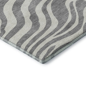 HomeRoots 8' X 10' Gray And Ivory Animal Print Area Rug - Washable, UV-Protected, Stylish & Durable Design 681771