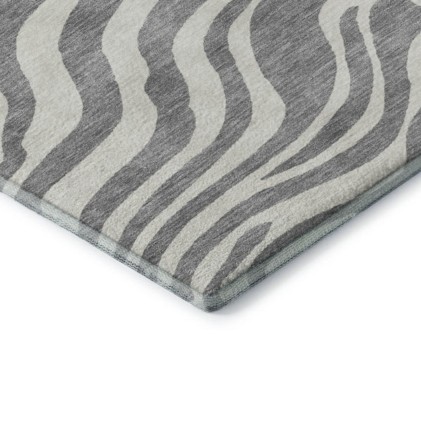 HomeRoots 8' X 10' Gray And Ivory Animal Print Area Rug - Washable, UV-Protected, Stylish & Durable Design 681771