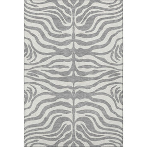 HomeRoots 8' X 10' Gray And Ivory Animal Print Area Rug - Washable, UV-Protected, Stylish & Durable Design 681771