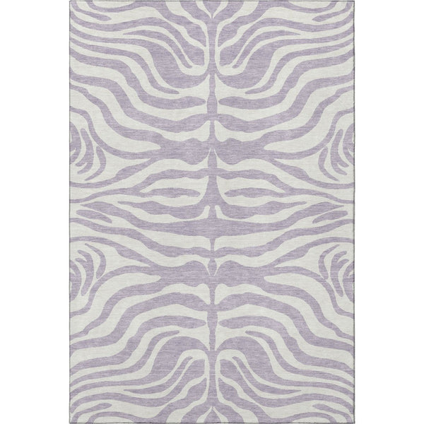 HomeRoots 5' X 8' Stylish Lavender & Ivory Animal Print Washable Area Rug with UV Protection & Easy Care 681775