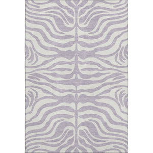 HomeRoots 8' X 10' Stylish Lavender & Ivory Animal Print Area Rug – UV Protected, Washable, Pet-Friendly Design! 681777