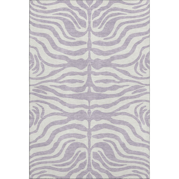 HomeRoots 8' X 10' Stylish Lavender & Ivory Animal Print Area Rug – UV Protected, Washable, Pet-Friendly Design! 681777