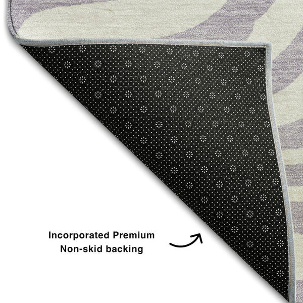 HomeRoots 8' X 10' Stylish Lavender & Ivory Animal Print Area Rug – UV Protected, Washable, Pet-Friendly Design! 681777