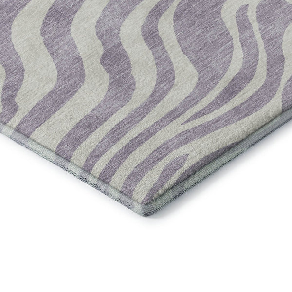 HomeRoots 8' X 10' Stylish Lavender & Ivory Animal Print Area Rug – UV Protected, Washable, Pet-Friendly Design! 681777