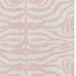 HomeRoots 8' X 10' Pink And Ivory Animal Print Washable Area Rug - Stylish, Durable, Stain Resistant & UV Protected! 681789